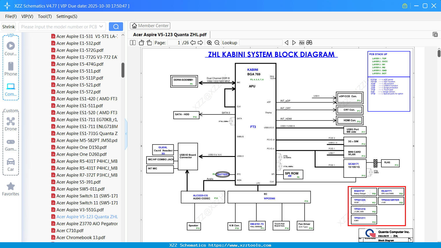 Laptop Acer Aspire V5-123 Quanta ZHL